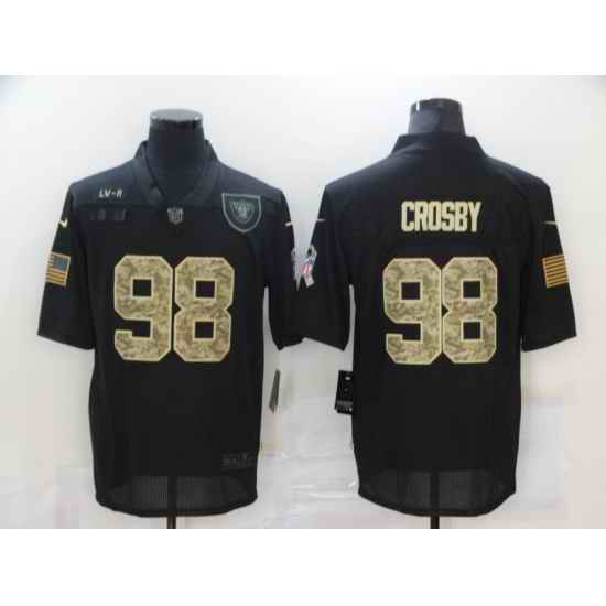Nike Las Vegas Raiders 98 Maxx Crosby Black Camo 2020 Salute To Service Limited Jersey